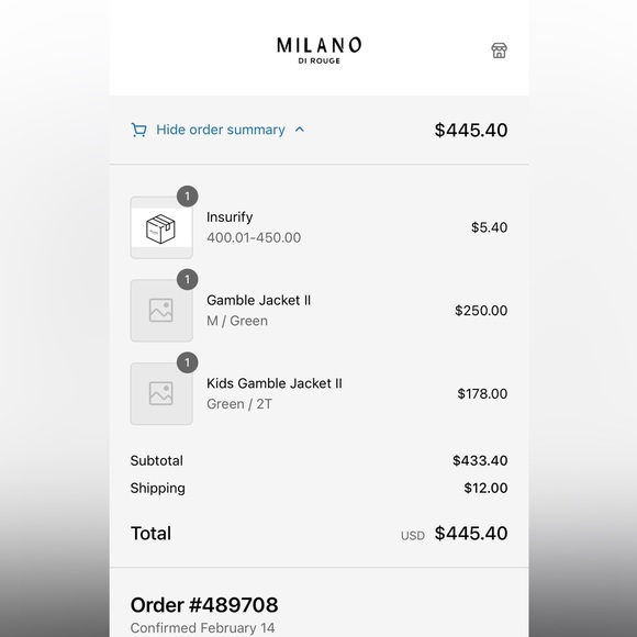 Green Milano Di Rouge Kids Gamble Jacket Wool Bomber Jacket 2T Unisex - Picture 7 of 7